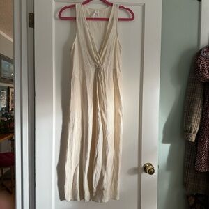 Amadi Anthropoligie XS USA Cream cotton gauze midi dress